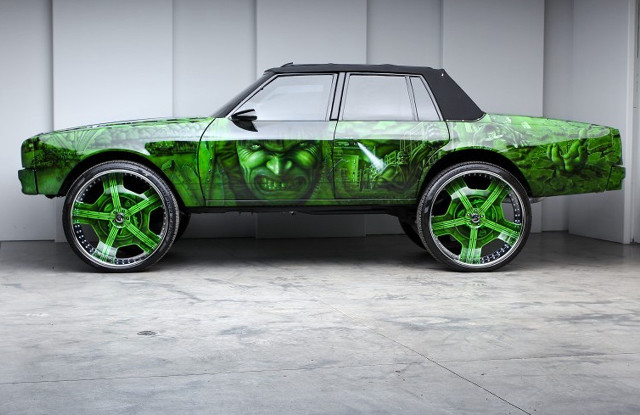 Green car green design wheels free wallpaper for desktop - medium preview image