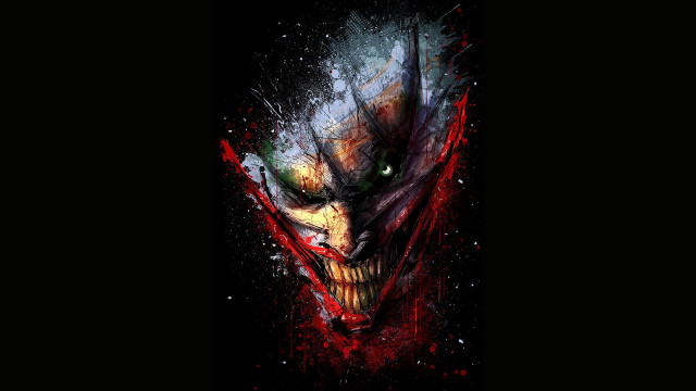 Demonic clown bloody face red free wallpaper for desktop - medium preview image