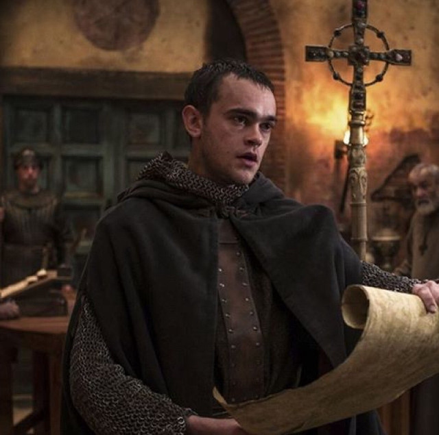 Medieval man scroll cross room free wallpaper for tablet - medium preview image