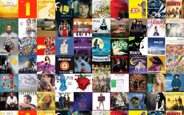 Movie music collage colorful variety free wallpaper for desktop - medium preview image