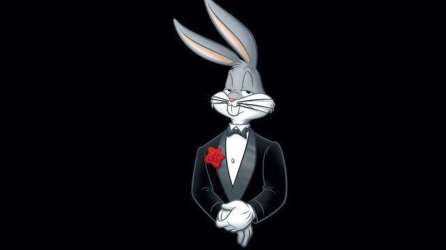 Rabbit tuxedo rose bowtie dapper free wallpaper for desktop - medium preview image