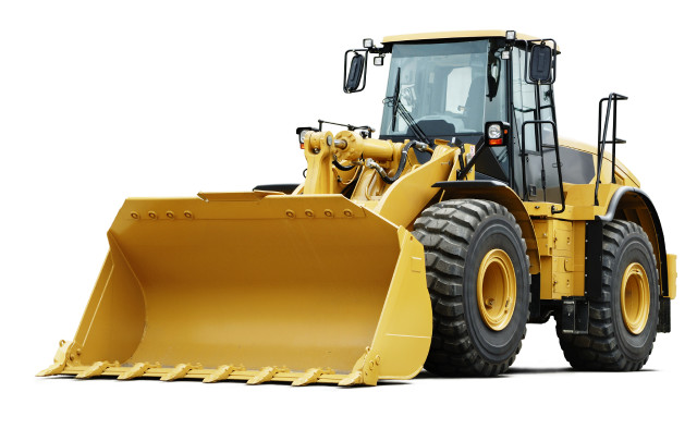Yellow bulldozer white background precisionism free wallpaper for desktop - medium preview image
