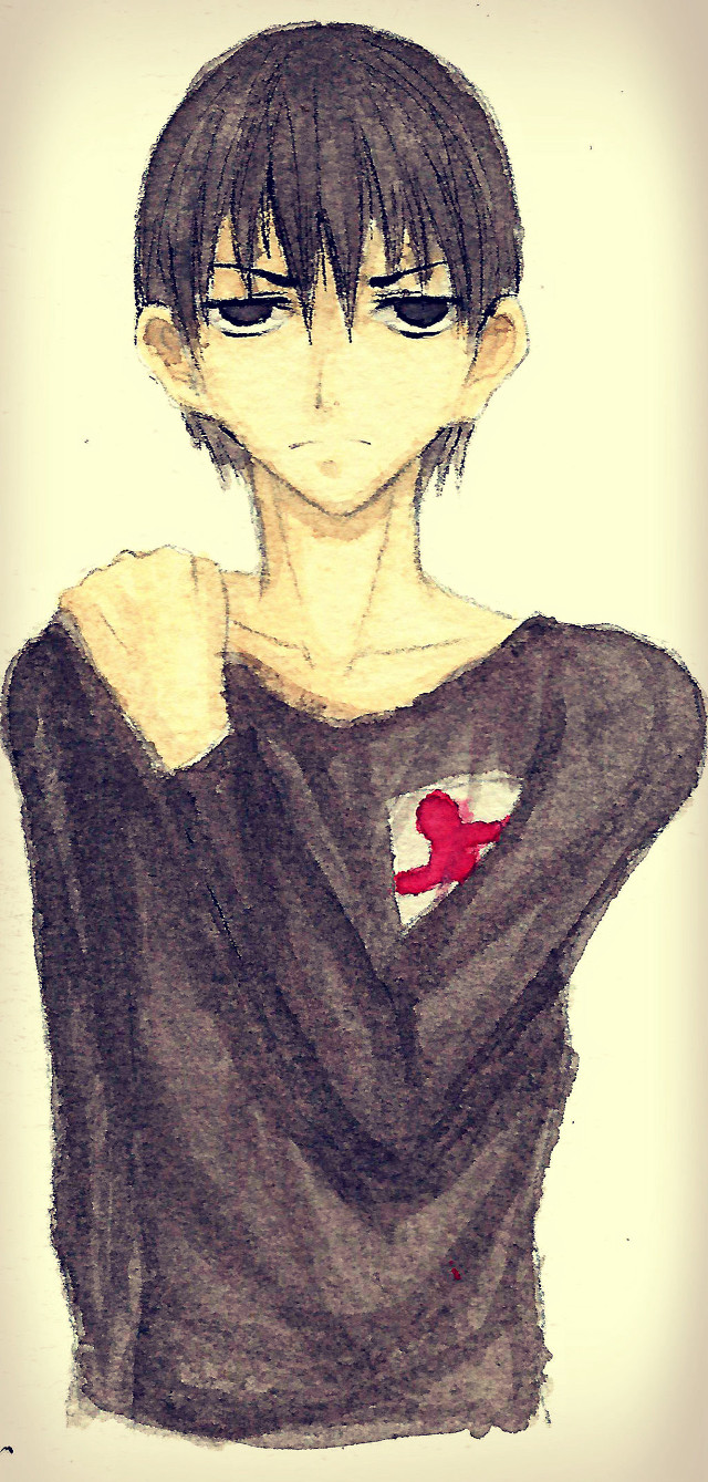 Person red heart black shirt free wallpaper for mobile - medium preview image