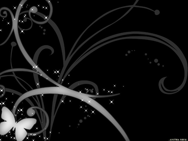 Black white butterfly stars background free wallpaper for desktop - medium preview image