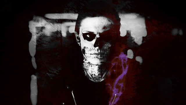 Skull man purple tie gothic free wallpaper for desktop - medium preview image