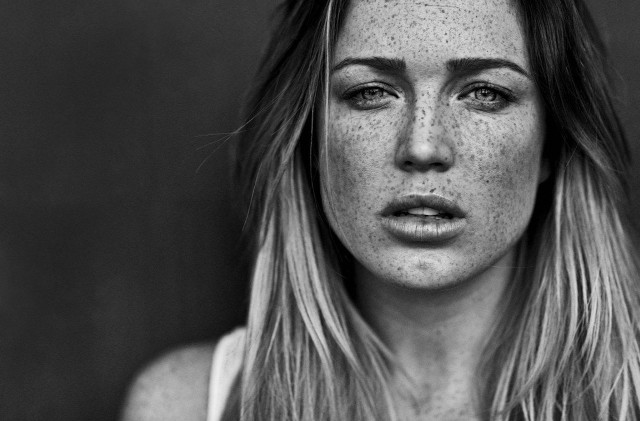 Woman freckled hair freckled eyes free wallpaper for desktop - medium preview image