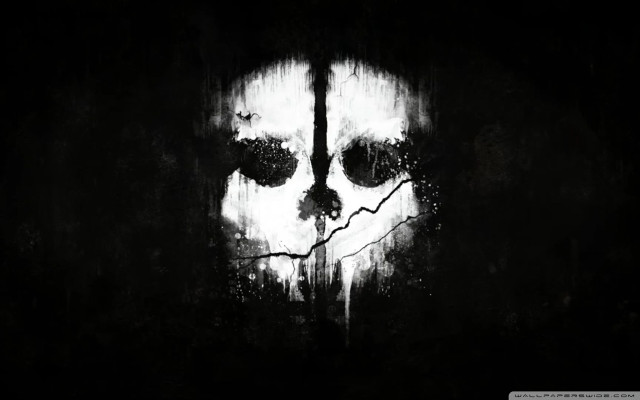 Skull face paint black white free wallpaper for desktop - medium preview image