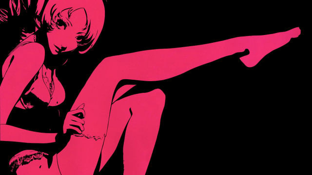 Woman black dress holding pink free wallpaper for desktop - medium preview image