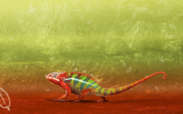 Colorful lizard psychedelic digital painting #2 free wallpaper for desktop - medium preview image