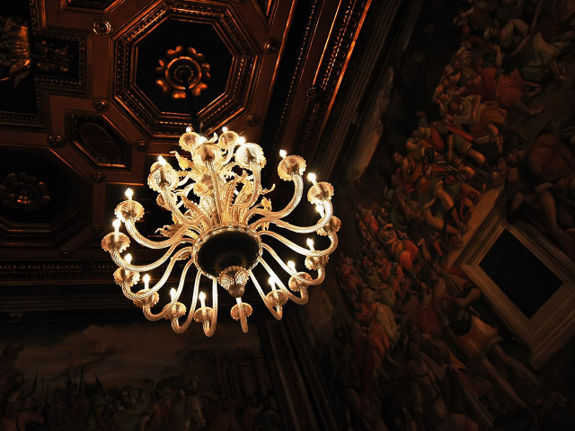 Chandelier painting ceiling room decor free wallpaper for desktop - medium preview image