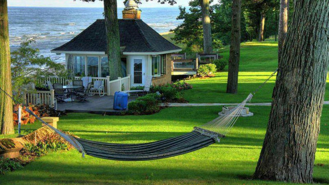 Hammock yard house water gazebo free wallpaper for desktop - medium preview image