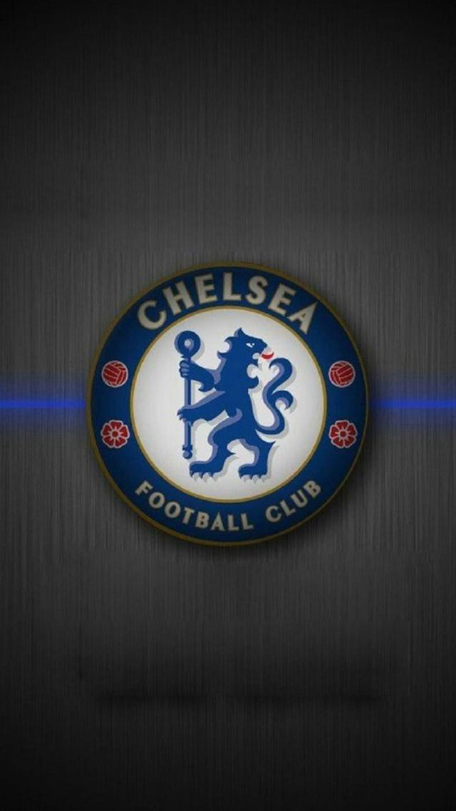 Chelsea logo metal surface blue free wallpaper for mobile - medium preview image