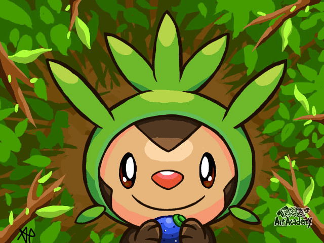 Cartoon greenhat blue tie forest free wallpaper for desktop - medium preview image