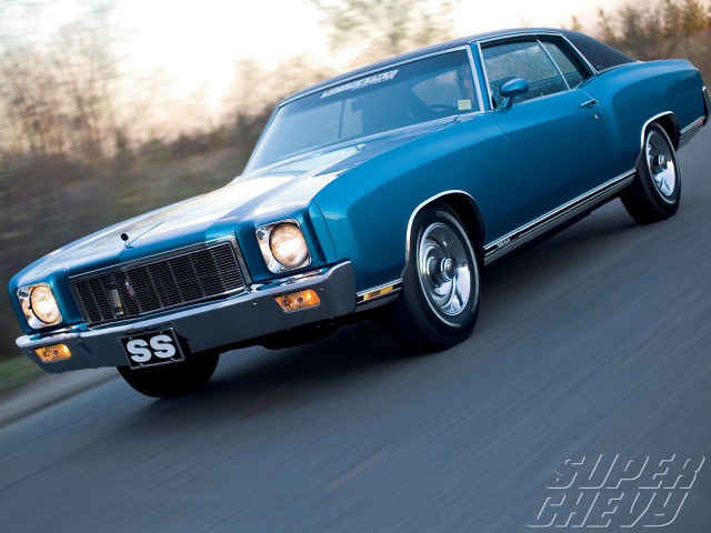 Blue car road trees bushes #2 free wallpaper for desktop - medium preview image