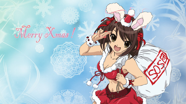Girl red dress santa hat #5 free wallpaper for desktop - medium preview image