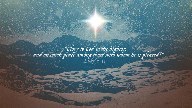 Starry snowy mountain bible verse free wallpaper for desktop - medium preview image