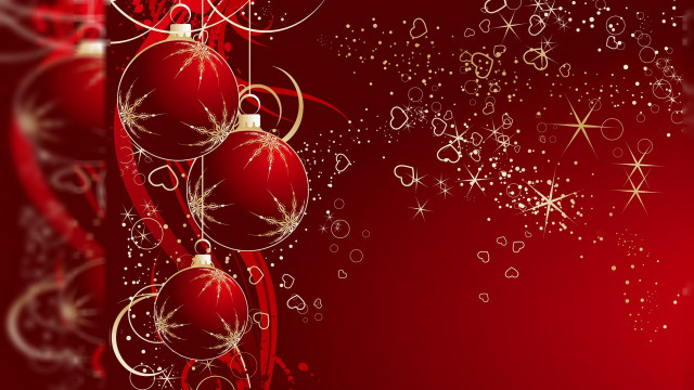 Red christmas background ornaments snowflakes #6 free wallpaper for desktop - medium preview image