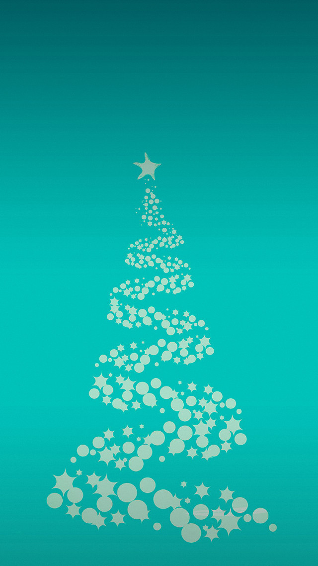 Christmas tree stars bubbles blue free wallpaper for mobile - medium preview image