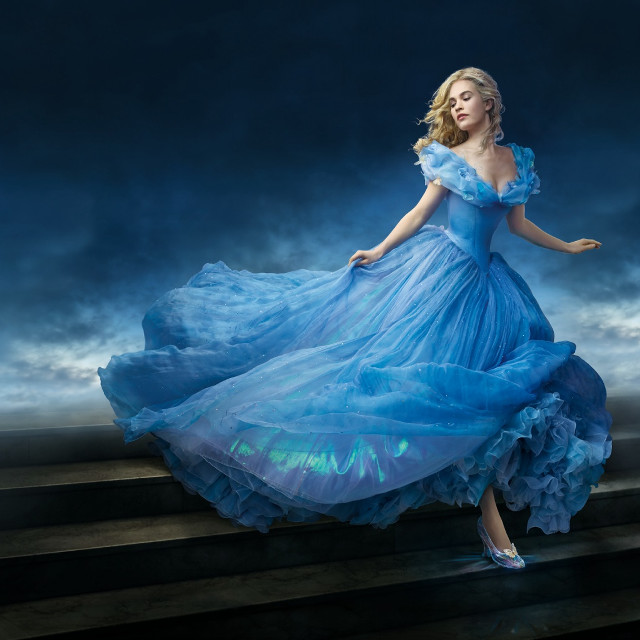 Woman blue dress walking steps free wallpaper for tablet - medium preview image