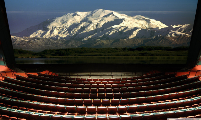 Mountain view theatre seats background free wallpaper for desktop - medium preview image
