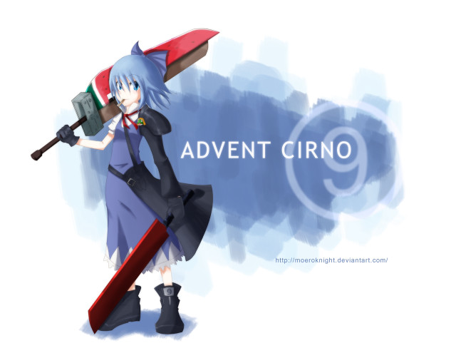 Cirno giant pencil watermelon popsicle free wallpaper for desktop - medium preview image