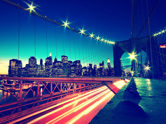 City skyline bridge night lights #10 free wallpaper for desktop - medium preview image
