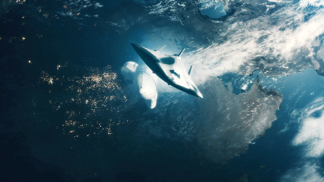 Space shuttle flying earth clouds free wallpaper for desktop - medium preview image