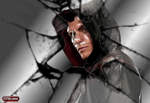 Man hooded jacket broken glass free wallpaper for desktop - medium preview image