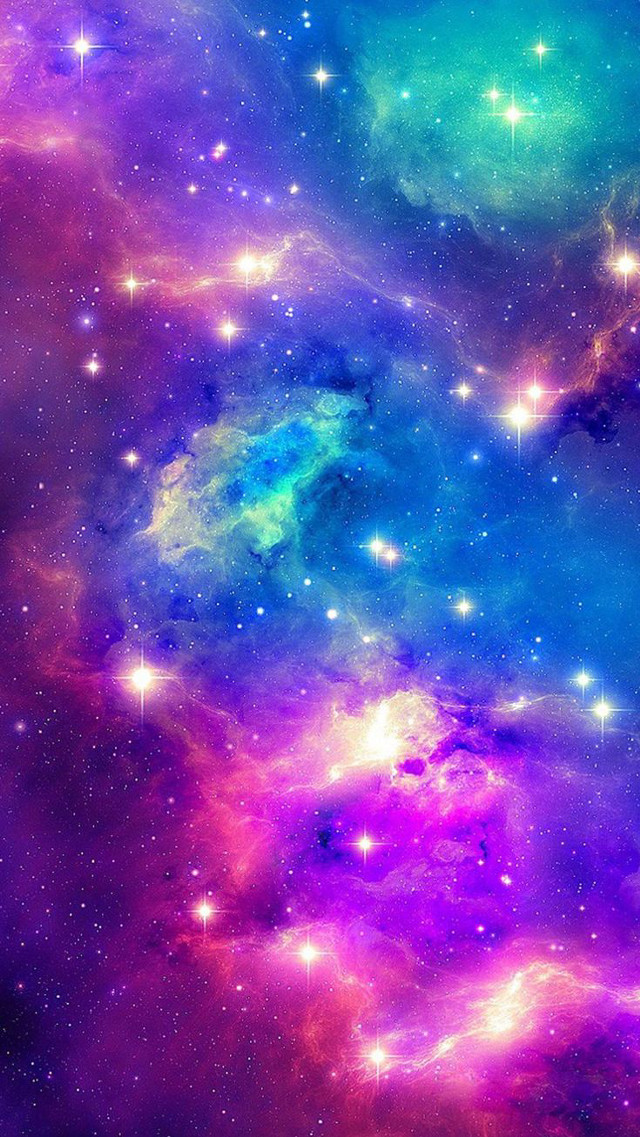 Colorful space stars blue purple free wallpaper for mobile - medium preview image