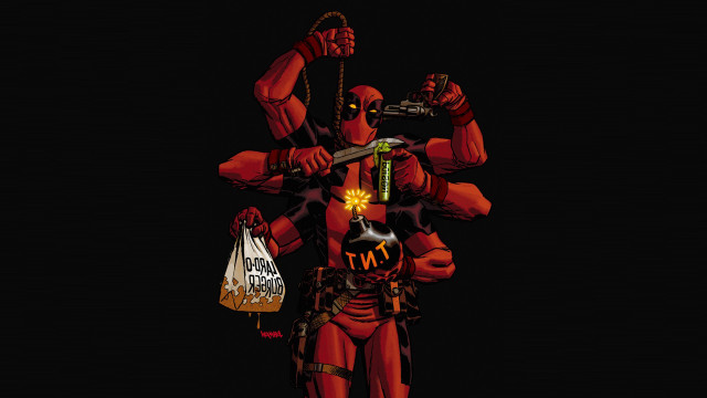 Deadpool knife money bag holding free wallpaper for desktop - medium preview image
