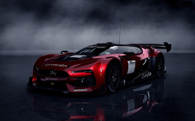 Red sports car dark fog free wallpaper for desktop - medium preview image
