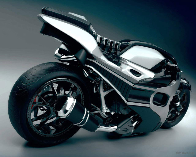 Futuristic motorcycle sleek digital rendering free wallpaper for desktop - medium preview image