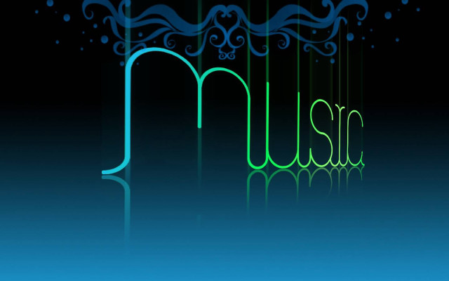 Music logo blue background green free wallpaper for desktop - medium preview image