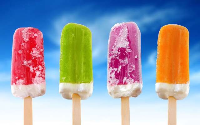 Four popsicles colored toppings blue #2 free wallpaper for desktop - medium preview image