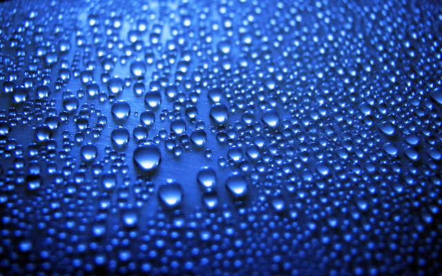 Water droplets blue surface macro #9 free wallpaper for desktop - medium preview image