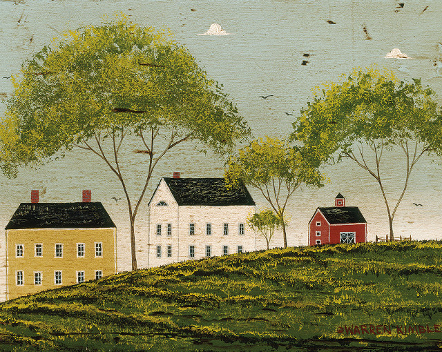 Farm redhouse whitemountain trees birds free wallpaper for desktop - medium preview image