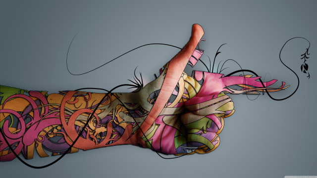 Woman hand colorful design pointing free wallpaper for desktop - medium preview image