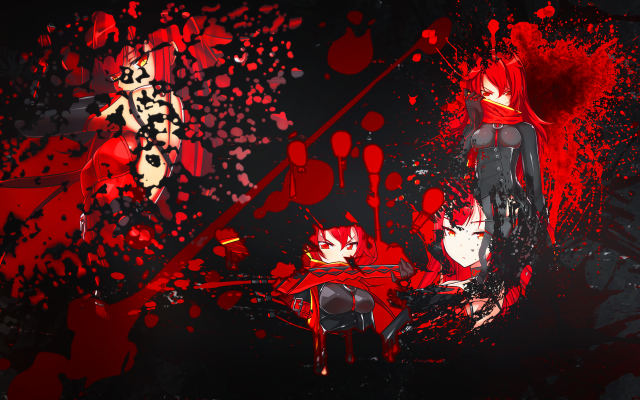 Red black abstract painting woman free wallpaper for desktop - medium preview image