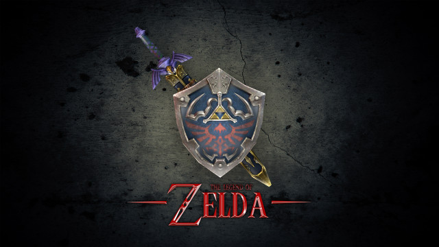 Zelda logo sword shield dark free wallpaper for desktop - medium preview image