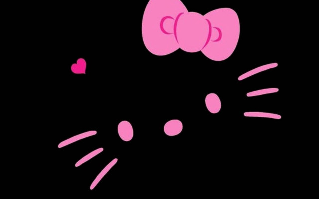 Pink kitty two ears bow free wallpaper for desktop - medium preview image