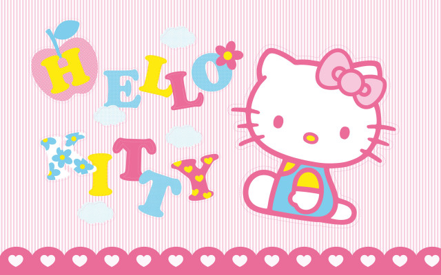 Hello kitty wallpaper hearts flowers free wallpaper for desktop - medium preview image