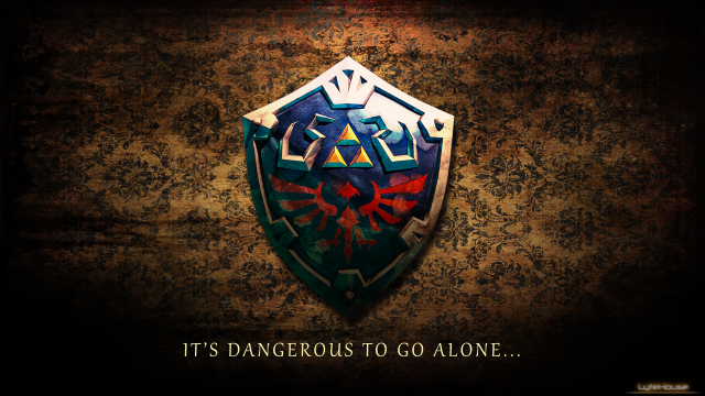 Shield quote dangerous go alone free wallpaper for desktop - medium preview image