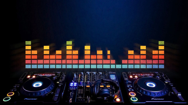 Dj mixing station rainbow equalizer free wallpaper for desktop - medium preview image