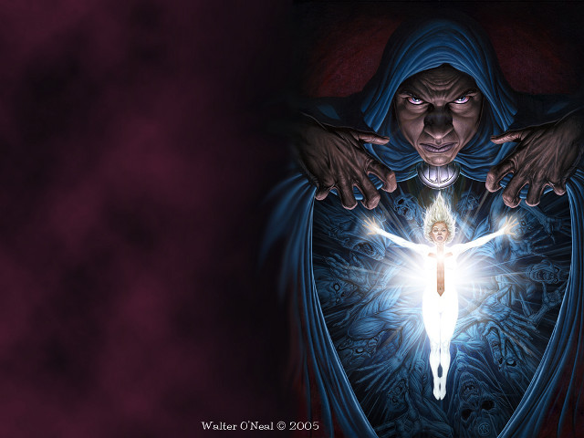 Man holding cross glowing light free wallpaper for desktop - medium preview image