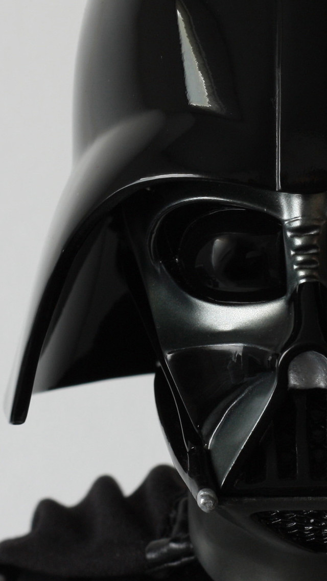 Darth vader helmet white black free wallpaper for mobile - medium preview image