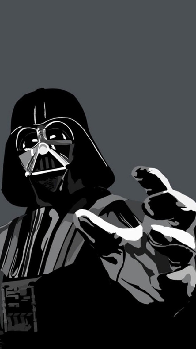 Darth vader poster black white free wallpaper for mobile - medium preview image
