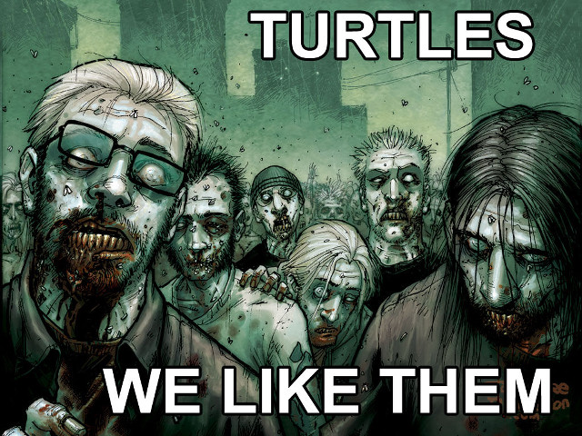 Zombies turtles group image illustration free wallpaper for desktop - medium preview image