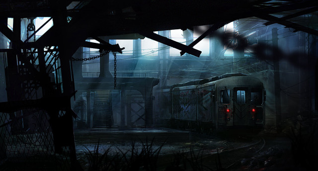 Train industrial clocktower person platform free wallpaper for desktop - medium preview image