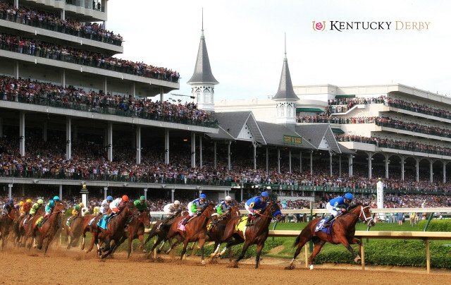 Horses racing track crowd stands #2 free wallpaper for desktop - medium preview image