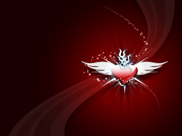 Heart wings crown side image free wallpaper for desktop - medium preview image